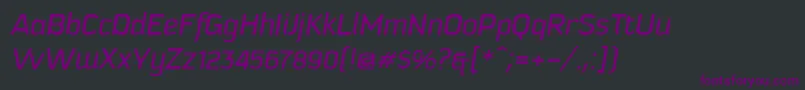 フォントKautivaItalic – 黒い背景に紫のフォント