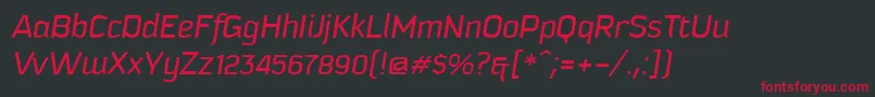 フォントKautivaItalic – 黒い背景に赤い文字