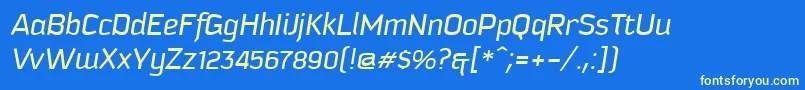 KautivaItalic Font – Yellow Fonts on Blue Background