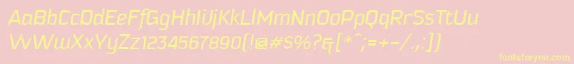 フォントKautivaItalic – 黄色のフォント、ピンクの背景
