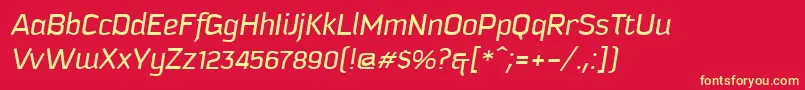 KautivaItalic Font – Yellow Fonts on Red Background