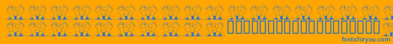 JlrQuincy Font – Blue Fonts on Orange Background