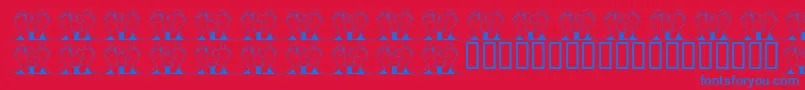 JlrQuincy Font – Blue Fonts on Red Background