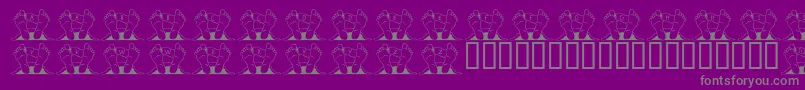JlrQuincy-fontti – harmaat kirjasimet violetilla taustalla