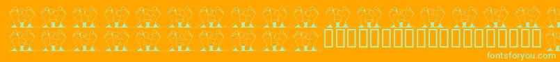 JlrQuincy Font – Green Fonts on Orange Background