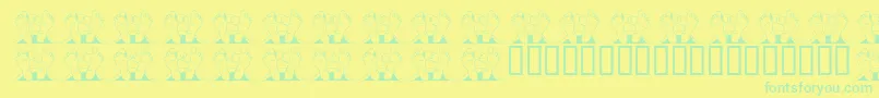 JlrQuincy Font – Green Fonts on Yellow Background
