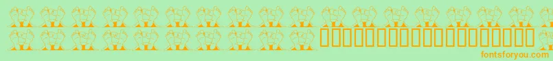 JlrQuincy Font – Orange Fonts on Green Background