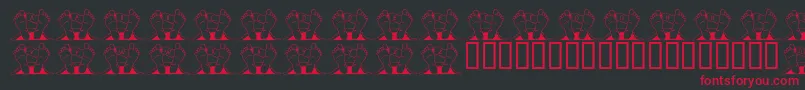 フォントJlrQuincy – 黒い背景に赤い文字