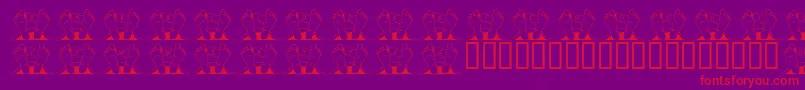 JlrQuincy Font – Red Fonts on Purple Background