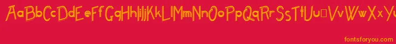 Freame Font – Orange Fonts on Red Background