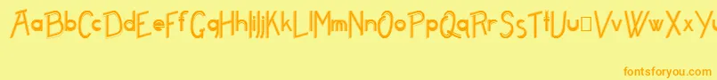 Freame Font – Orange Fonts on Yellow Background