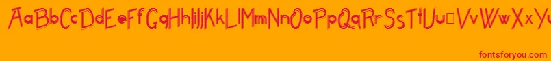Freame Font – Red Fonts on Orange Background