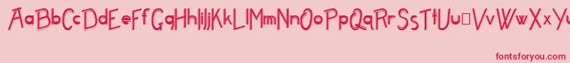 フォントFreame – ピンクの背景に赤い文字