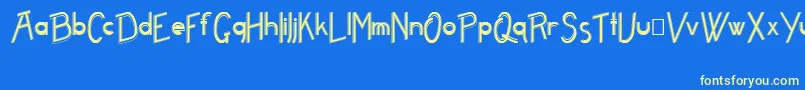 Freame Font – Yellow Fonts on Blue Background