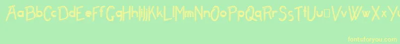 フォントFreame – 黄色の文字が緑の背景にあります