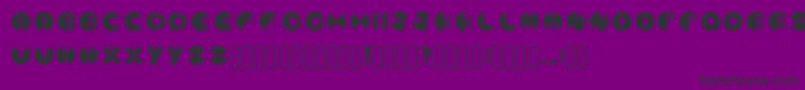 Fonte PacmanicRegular – fontes pretas em um fundo violeta