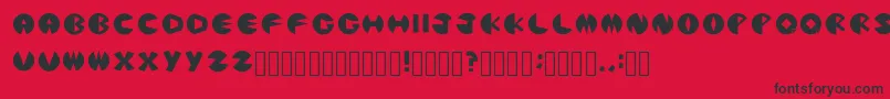 PacmanicRegular Font – Black Fonts on Red Background