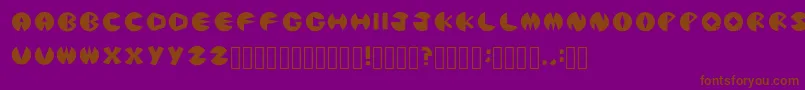 PacmanicRegular-fontti – ruskeat fontit violetilla taustalla