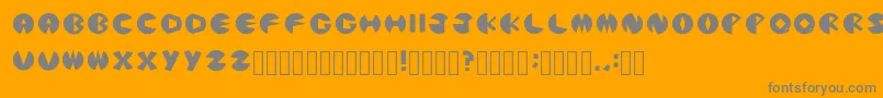 Lisätietoja PacmanicRegular-fontista PacmanicRegular-fontti – harmaat kirjasimet oranssilla taustalla