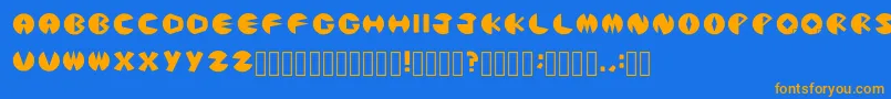 Fonte PacmanicRegular – fontes laranjas em um fundo azul