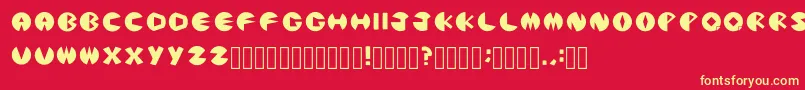 フォントPacmanicRegular – 黄色の文字、赤い背景