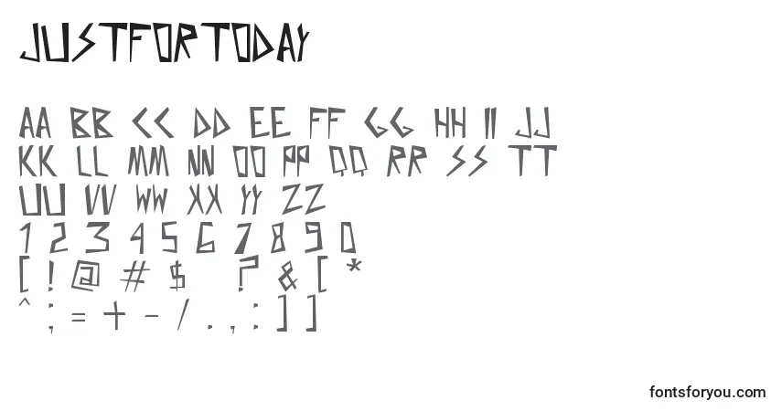 JustForToday Font – alphabet, numbers, special characters