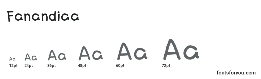 Размеры шрифта Fanandiaa