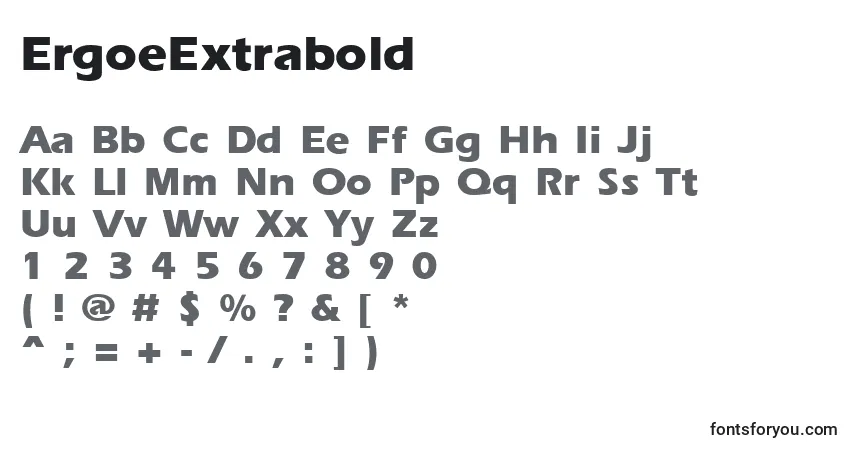Шрифт ErgoeExtrabold – алфавит, цифры, специальные символы