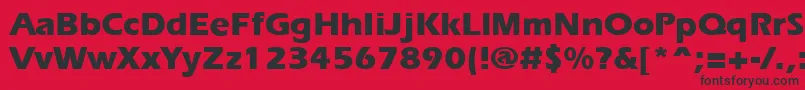 Fonte ErgoeExtrabold – fontes pretas em um fundo vermelho