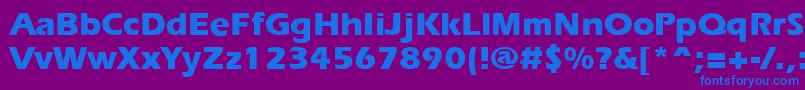 フォントErgoeExtrabold – 紫色の背景に青い文字