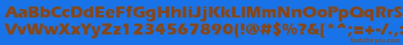 Weitere Informationen zur ErgoeExtrabold-Schriftart ErgoeExtrabold-Schriftart – Braune Schriften auf blauem Hintergrund