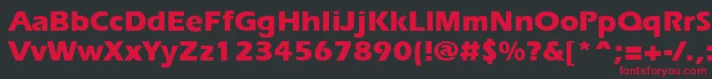 ErgoeExtrabold-Schriftart – Rote Schriften auf schwarzem Hintergrund