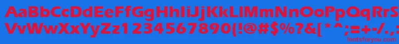 ErgoeExtrabold-Schriftart – Rote Schriften auf blauem Hintergrund