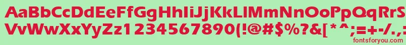 ErgoeExtrabold-Schriftart – Rote Schriften auf grünem Hintergrund