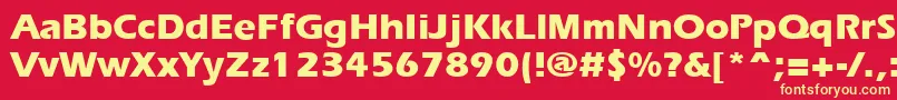 フォントErgoeExtrabold – 黄色の文字、赤い背景