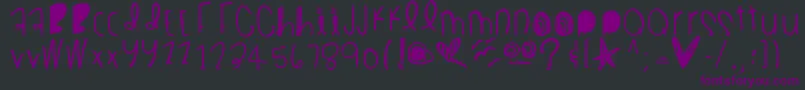 Czcionka Letsfly – fioletowe czcionki na czarnym tle