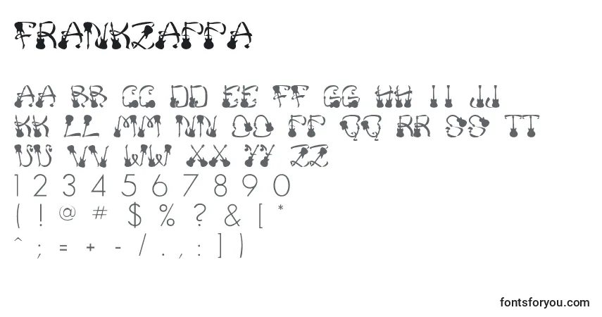 Schriftart FrankZappa – Alphabet, Zahlen, spezielle Symbole