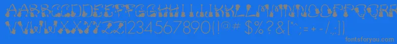 FrankZappa Font – Gray Fonts on Blue Background