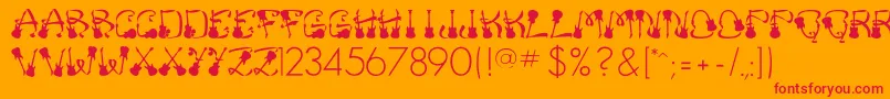 FrankZappa Font – Red Fonts on Orange Background