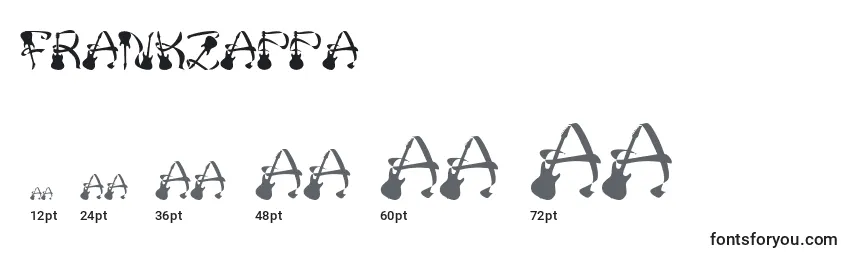 Размеры шрифта FrankZappa