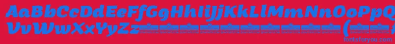 ArturoExtrabolditalicTrial Font – Blue Fonts on Red Background
