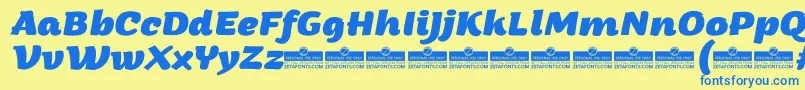 ArturoExtrabolditalicTrial Font – Blue Fonts on Yellow Background