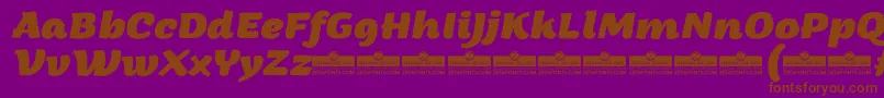 ArturoExtrabolditalicTrial-Schriftart – Braune Schriften auf violettem Hintergrund