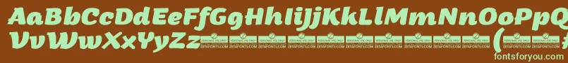ArturoExtrabolditalicTrial Font – Green Fonts on Brown Background