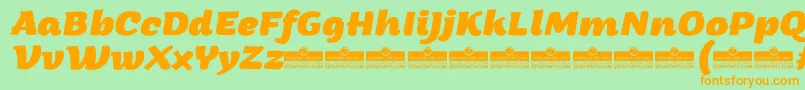 ArturoExtrabolditalicTrial Font – Orange Fonts on Green Background