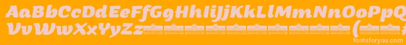 ArturoExtrabolditalicTrial Font – Pink Fonts on Orange Background