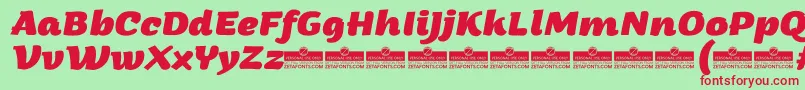 ArturoExtrabolditalicTrial Font – Red Fonts on Green Background