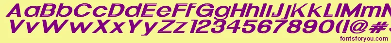 UptightWdBoldItalic Font – Purple Fonts on Yellow Background