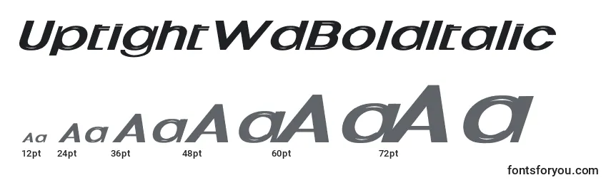 UptightWdBoldItalic Font Sizes