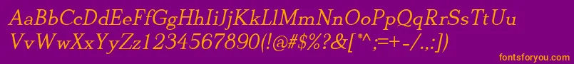 DionisiiotfItalic Font – Orange Fonts on Purple Background